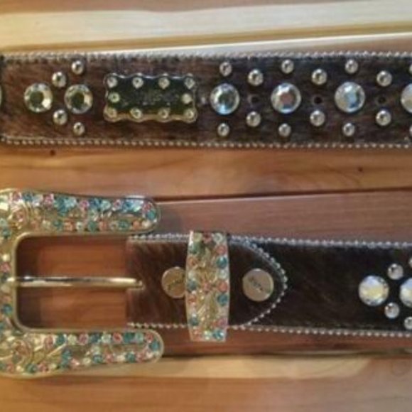 Concho Western Dark Brindle Brown Belt main image 4